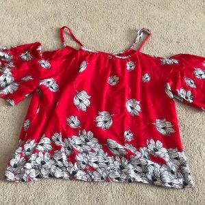 Flowery Cold Shoulder Tank Top